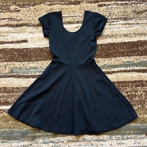 Juniors Black Skater Dress